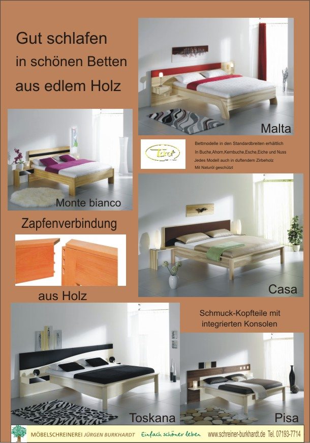 wahre Meisterwerke - edle Betten aus Holz